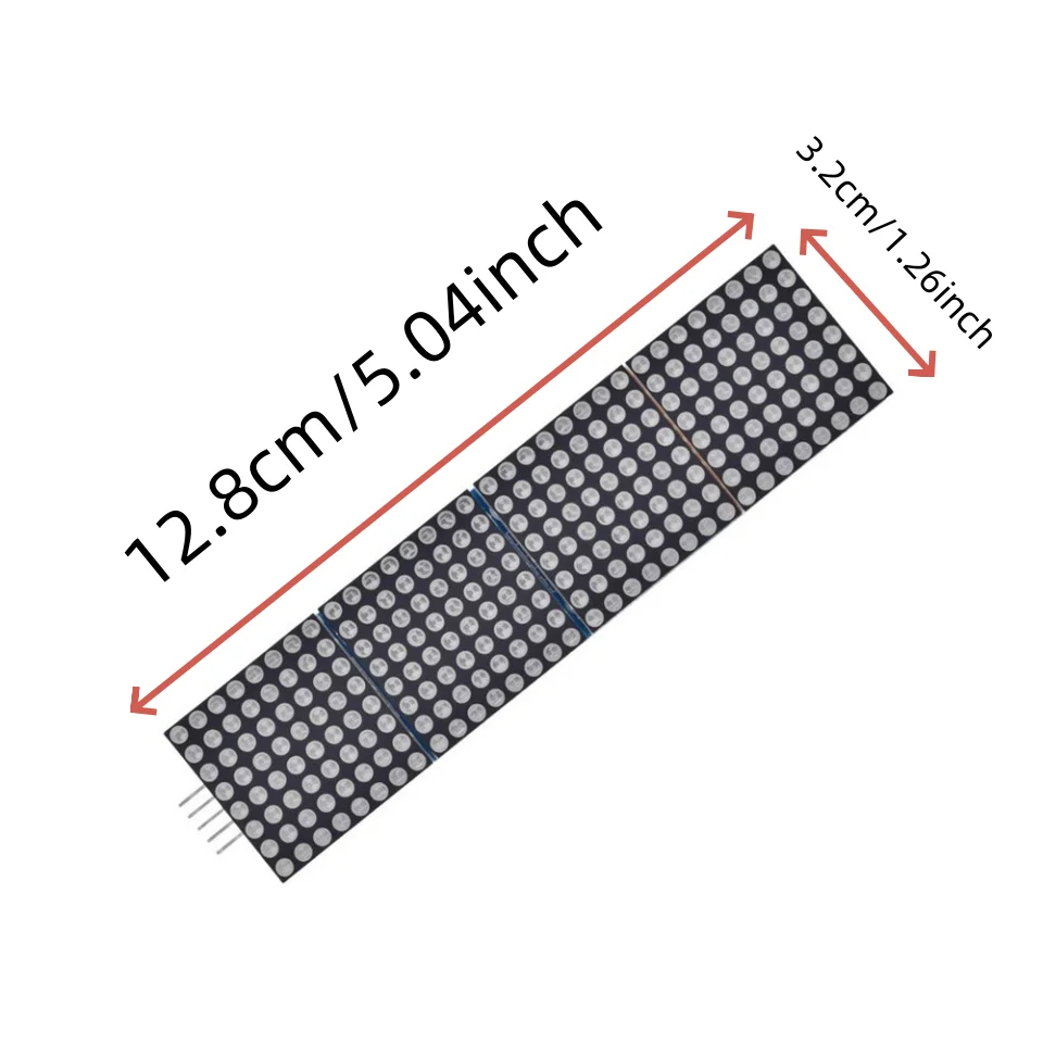 MAX7219 Dot Matrix Module For Arduino Microcontroller 4 In One Display with 5P Line