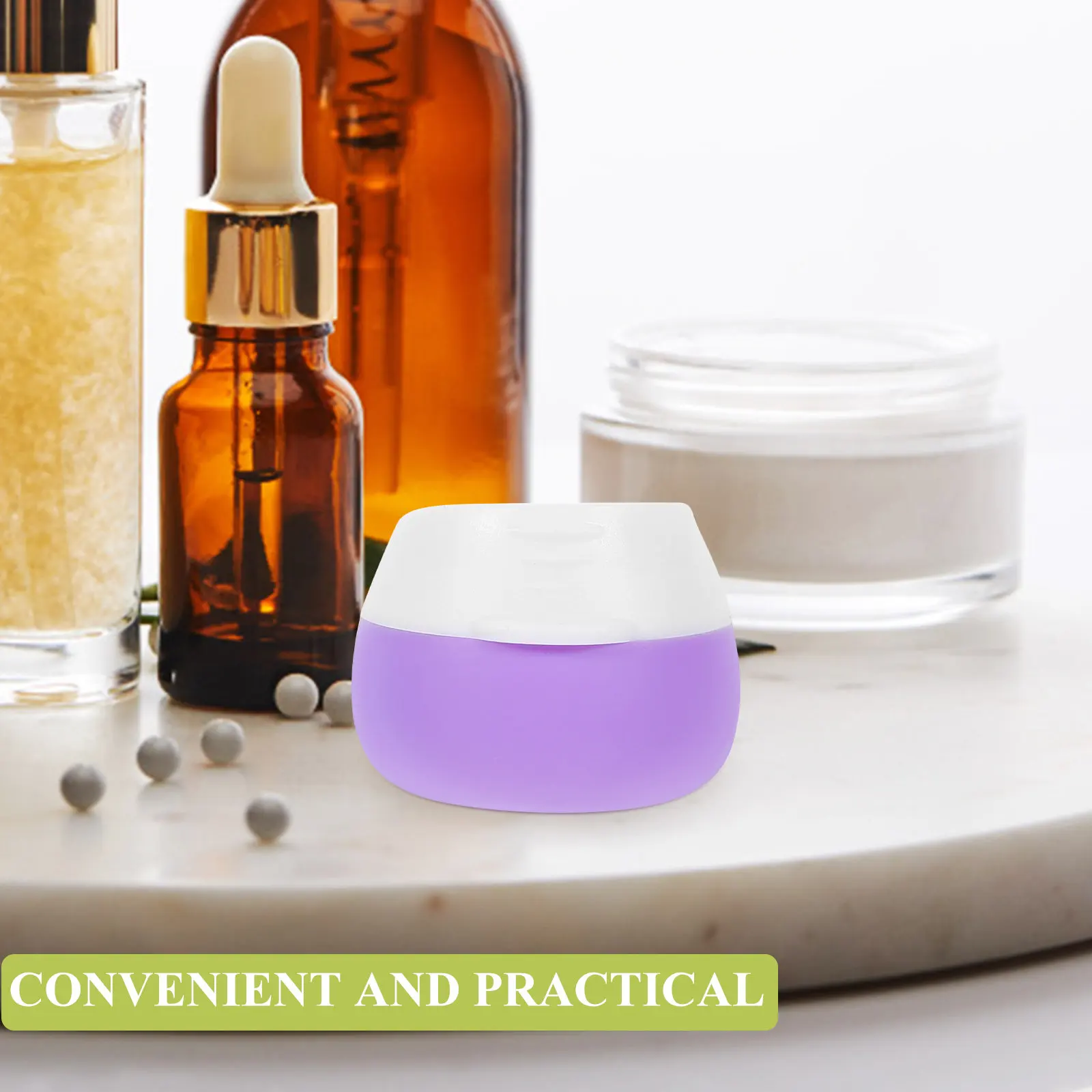 

2Pcs Silicone Small Cream Jars Empty Containers Sample Lotion Jars Travel Makeup Storage Mini Containers with Lids 20Ml