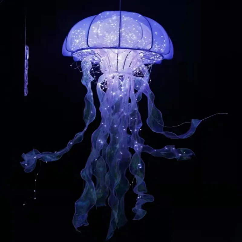 Chandelier Light Emitting Diode Colorful Jellyfish Light Dandelion New Fiber Wedding Banquet Restaurant Bar
