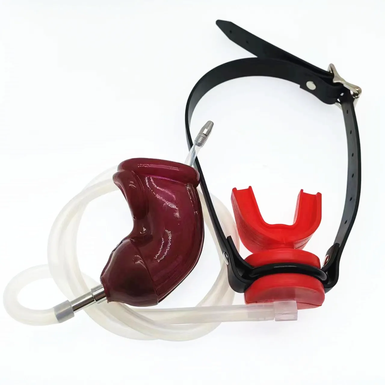 BDSM Have Catheter Penile sheath Flow Into the Mouth Plug Chastity device Cock Cage Sex Toys Men Adult