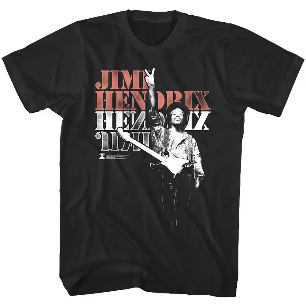 Jimi Hendrix Tops Vintage Rock T-shirt Psychedelic Unique Attitude Statement Electric Guitarist Tee Casual Loose T Shirts Unisex