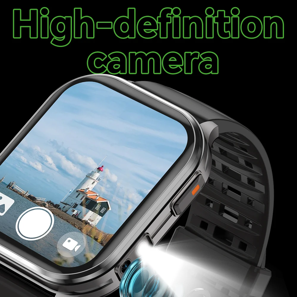Outdoor Waterproof SmartWatch Camera Support Photo Video Capture Local Music Playback BT Call Sports Health Monitoring Wristband