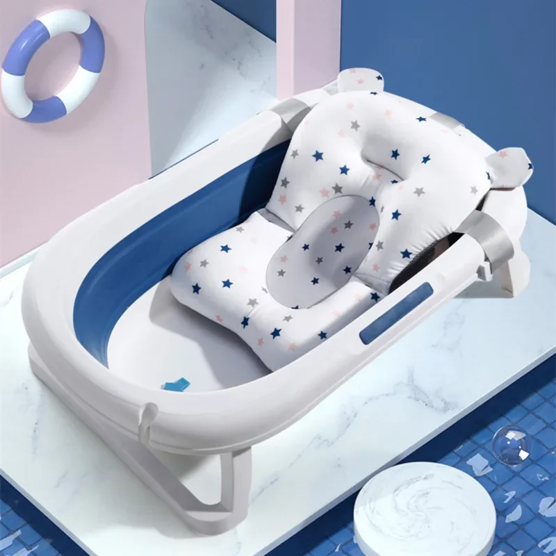 Baby Bath Seat Support Mat Foldable Tub Pad Chair Anti-Slip Comfort Body Cushion