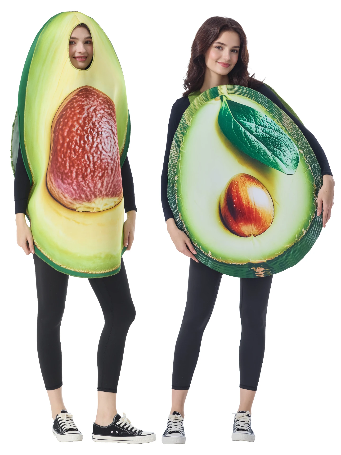 Halloween Fruit Thema Alles-in-één Avocado Prestatiekostuum Stage Performance Pak Polyestervezel 00% Traditioneel Dames...