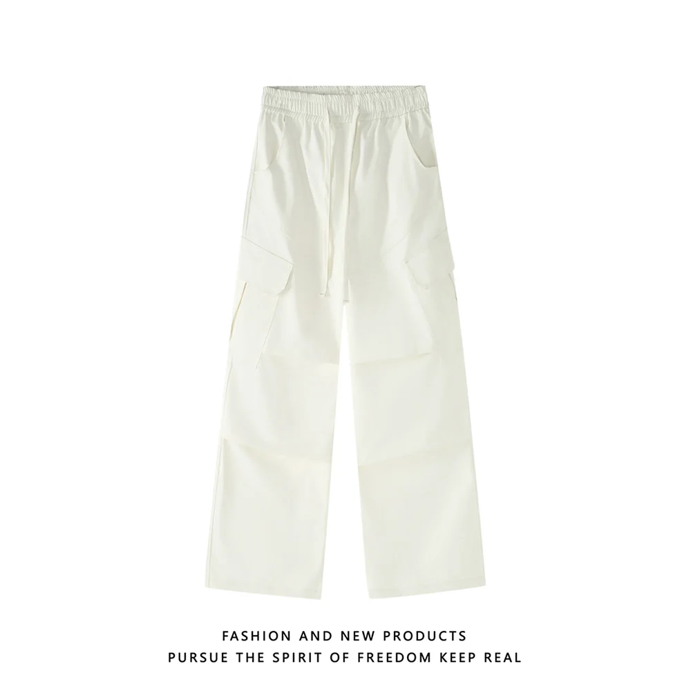 Celana kasual musim gugur 2025 gaya baru celana olahraga Celana paratrooper lurus kasual longgar Celana kerja modis bergaya port fan energi