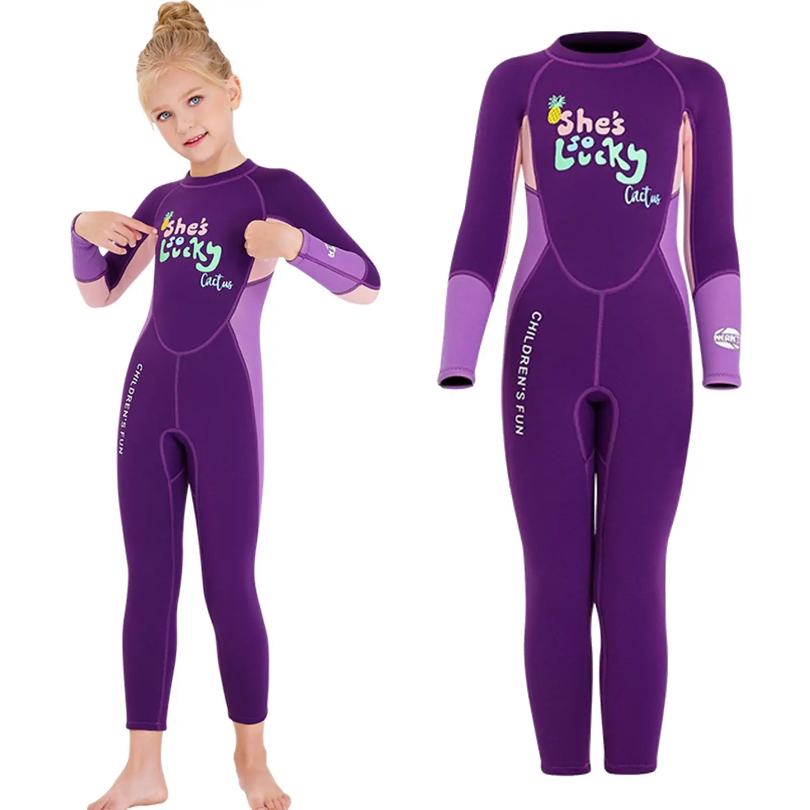 

2.5mm Girls Diving Wetsuit Neoprene Thermal Full Body Long Sleeve
