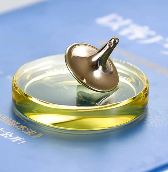 Crystal Spinning Top Tray, Glossy Smooth Tray, Double-sided Concave, Hand-twisted Spinning Top Display Stand with K9 Base