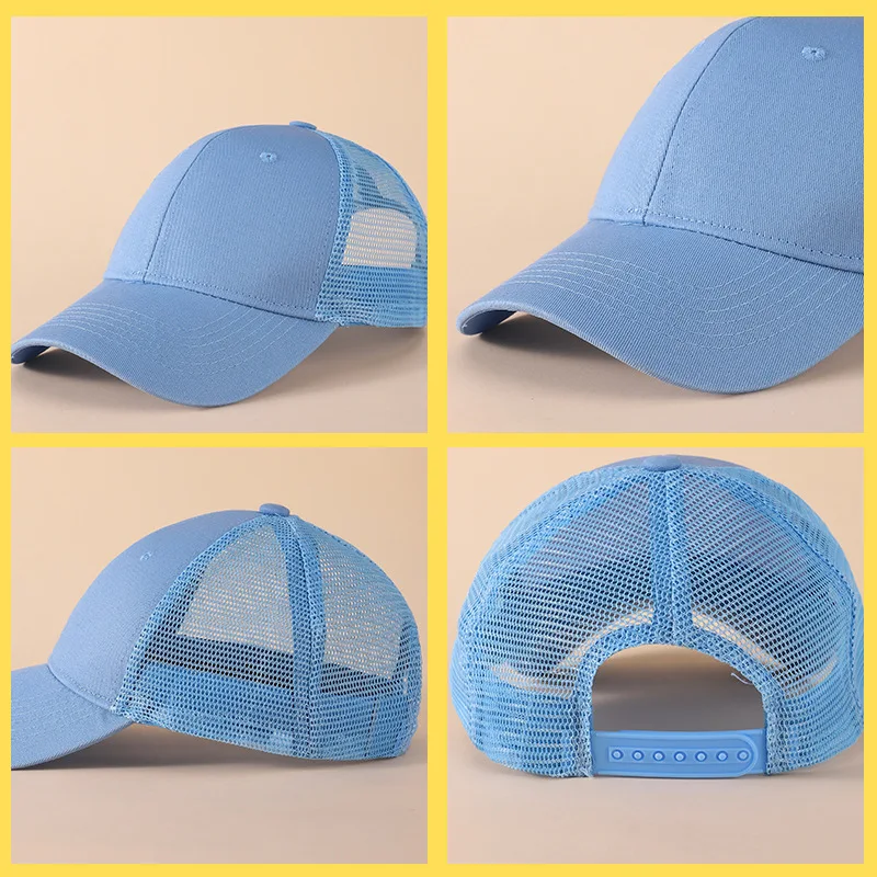 Fashion Trucker Hat Custom Logo 6 Panel Cotton Baseball Caps For Men And Women Summer Outdoor Sport Hats Sunscreen Visor