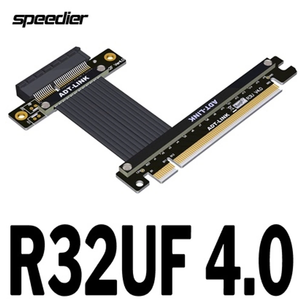 Riser PCIe 4.0 x4 To X16 Extension Cable PCI Express Gen4 4x 16x Goldfinger Connector 90 180 Degree GPU Riser Extender