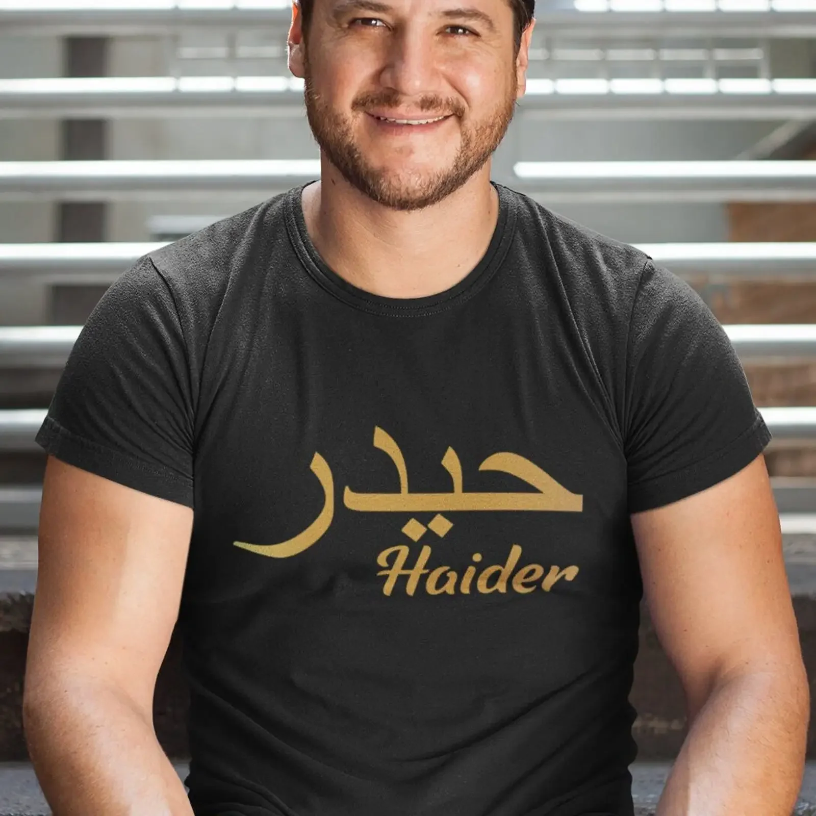 Personalised Arabic Name T shirt Islamic Eid Custom Cotton Top vintage Washed designer clothes Comfortable Unisex Soft Slightly
