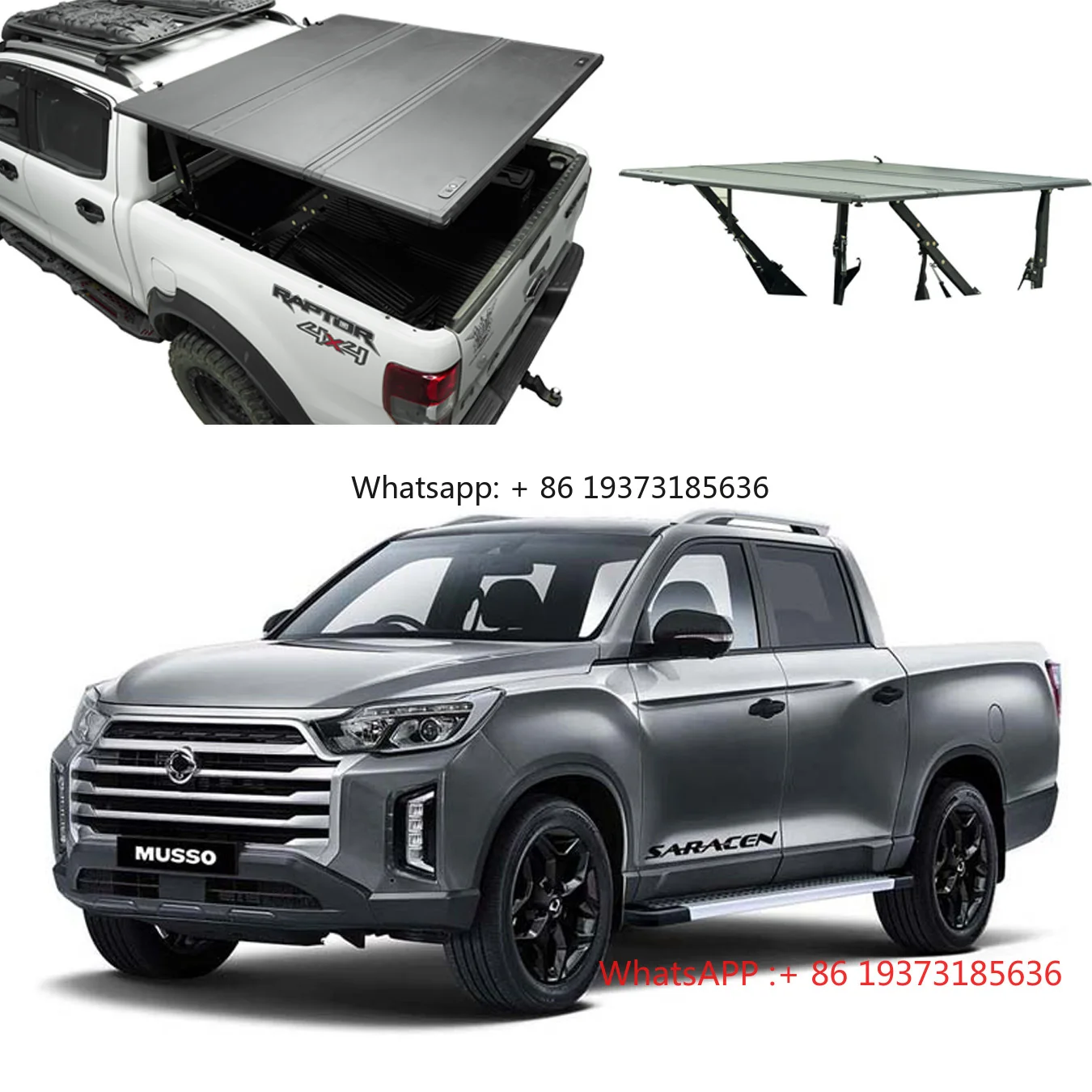 

New 4x4 Accessories Hard Pickup Folding Lift-up Tri-fold Bed Cover for Ssangyong MUSSO