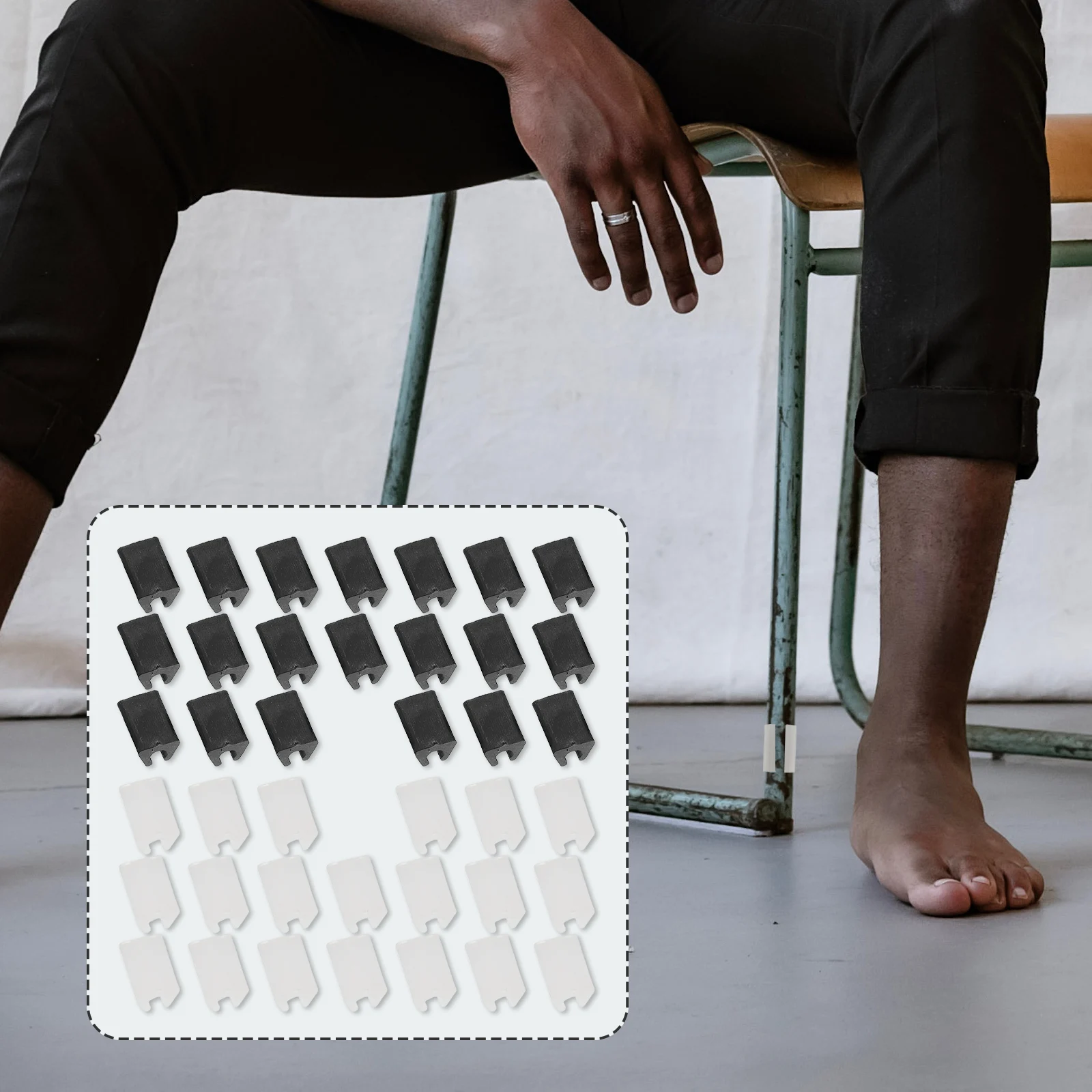 

40Pcs Plastic Chair Feet Protectors U-Shape Non-Skid Table Leg Covers Anti-Damage Furniture Pads for Living Room Bedroom