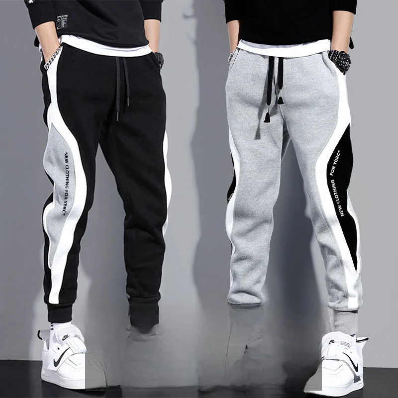 

Men's Fce Lined Casual Sweatpants Loose Fit American Sle Trousers Winter Outdoor Workwear Sports Pants Cuffed Elastic Waist