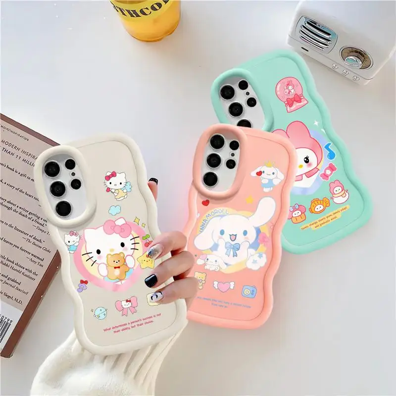 Hello Kitty Cinnamoroll Pompompurin Phone Case For Samsung Galaxy S24 S22 Ultra S23 S21 S20 FE Hard Matte Shell Protective Cover