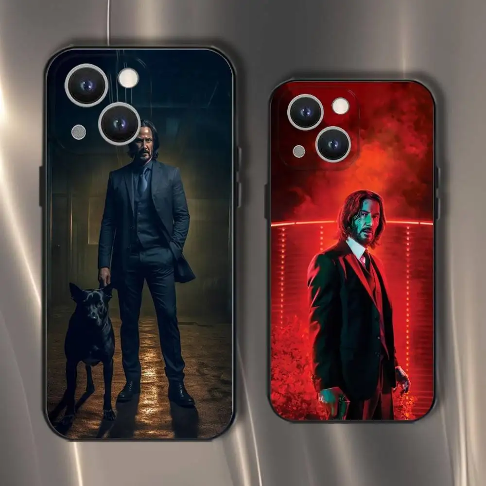 

J-John Wick Movie Phone Case For iPhone 16,15,14,13,12,11,Pro,XS,Max,XR,Plus,E,SE4,Mini Black Soft Cover
