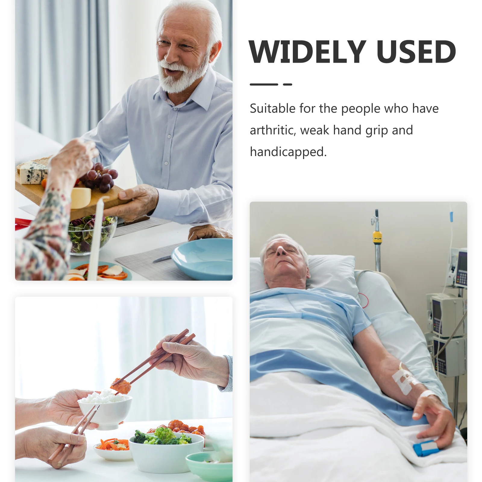 Self service Tableware Adaptive Fork Spoon Stainless Steel Plastic Portable Anti skid H Disability Aids Elderly Travel Health