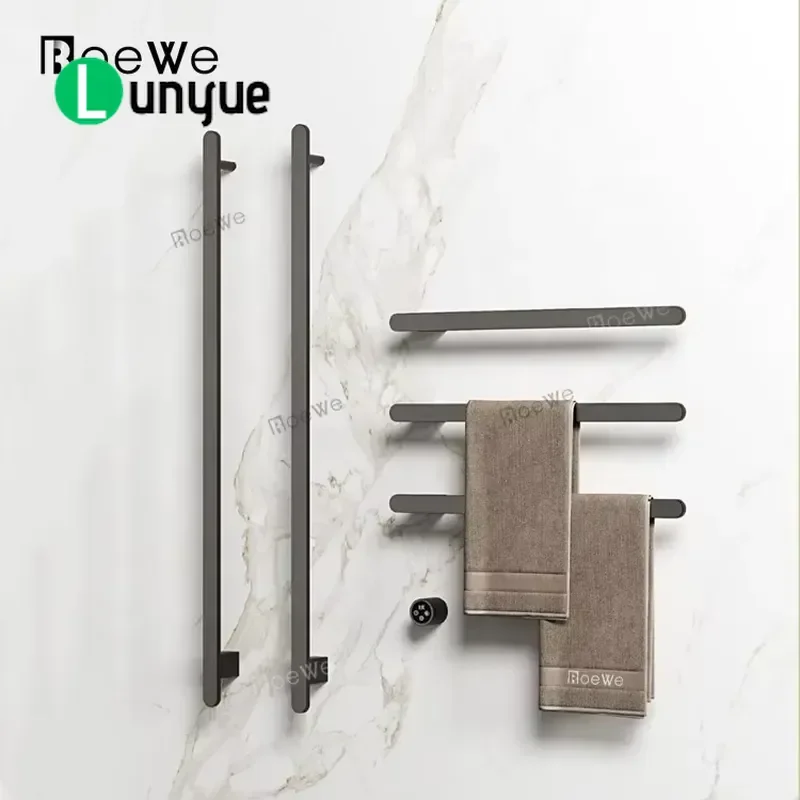 Electric Vertical Heating Rod Towel Rack Wall Mounted Bathroom Radiator Heater for Home Use Efficient Drying Space Saving