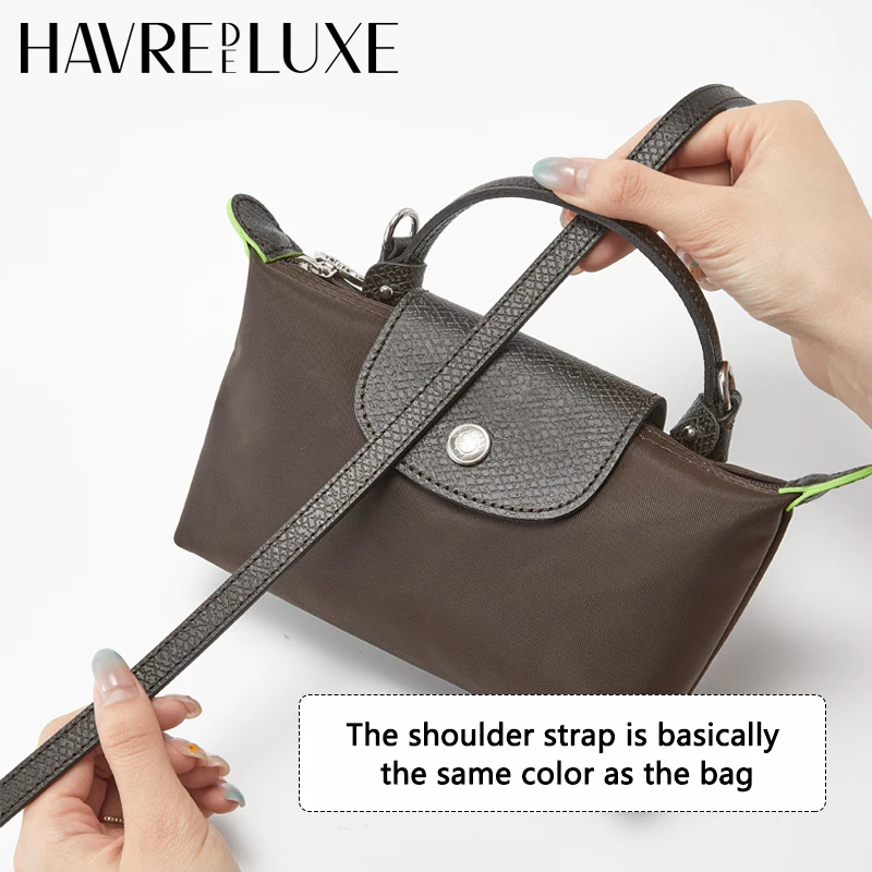 Cow Leather Replacement Crossbody Bag Strap Fit for Longchamp 2025 Mocha Moka mini shoulder strap without punching modification
