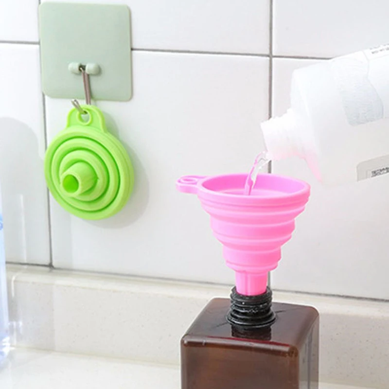 1/3Pcs Foldable Funnel Silicone Collapsible Funnel Portable Funnels For Fuel Hopper Collapsible Beer/ Oil Funnels Kitchen Tools