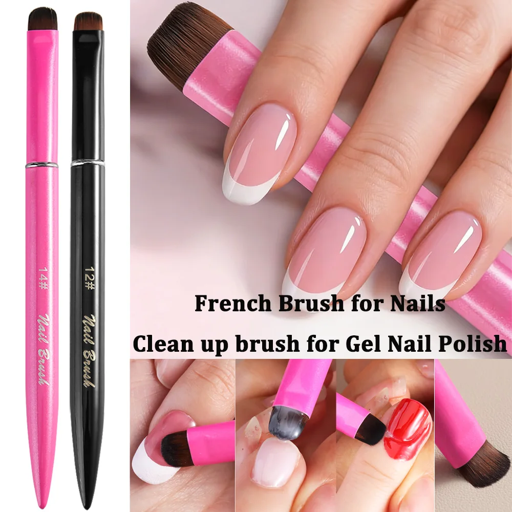 3 in 1 French Nail Brush, with Multi-function Brush Head - Fine Nail Brush, Suitable for Gel and Acrylic Nails,Precise Cleaning