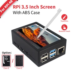 Raspberry Pi 4 Model B 3.5 inch TFT Touch Screen 480x320 LCD Monitor with ABS Case Touch Pen for Raspberry Pi 4 Model B 3B+ 3B