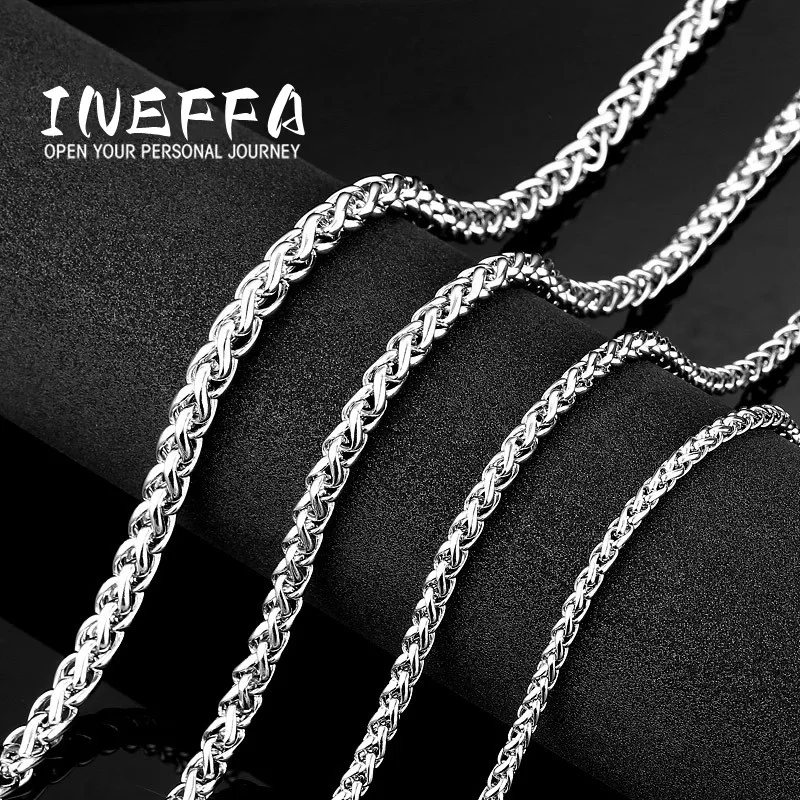 INEFFA Stainless Steel Collarbone Chain Men Fashionable Titanium Steel Personalized Keel Chain Necklaces for Men and Women Gifts