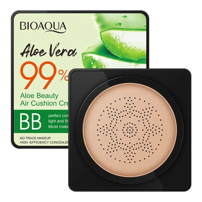 BIOAOUA Aloe Vera Beauty Air Cushion BB Cream Concealer Oil Control Brighten Skin Tone Isolation Foundation Cream Facial Makeup