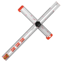 1 Piece 2-In-1 Drilling Positioning Ruler, As Shown Aluminum Alloy Cabinet Hardware Jig Tool,Multi Angle Measuring Ruler