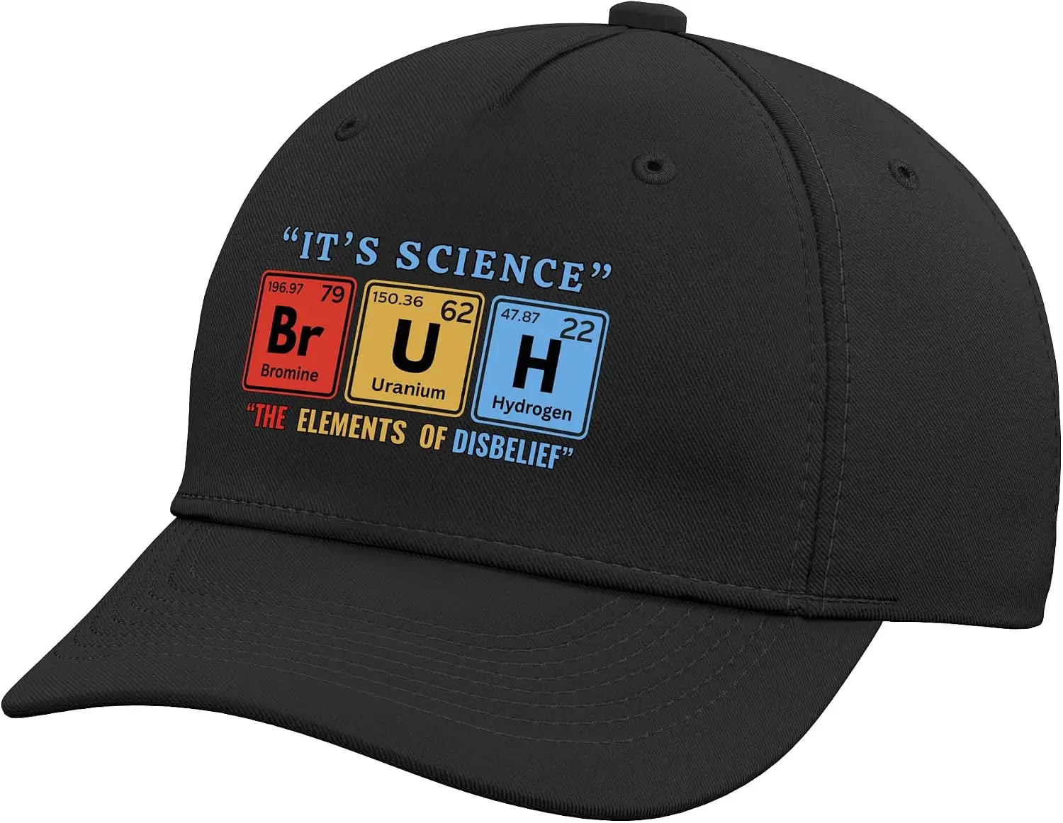 It's Science Bruh Periodic Table of Elements Meme Nerdy Bro Adjustable Baseball Hat Women's and Men's Versatile Sun Hats