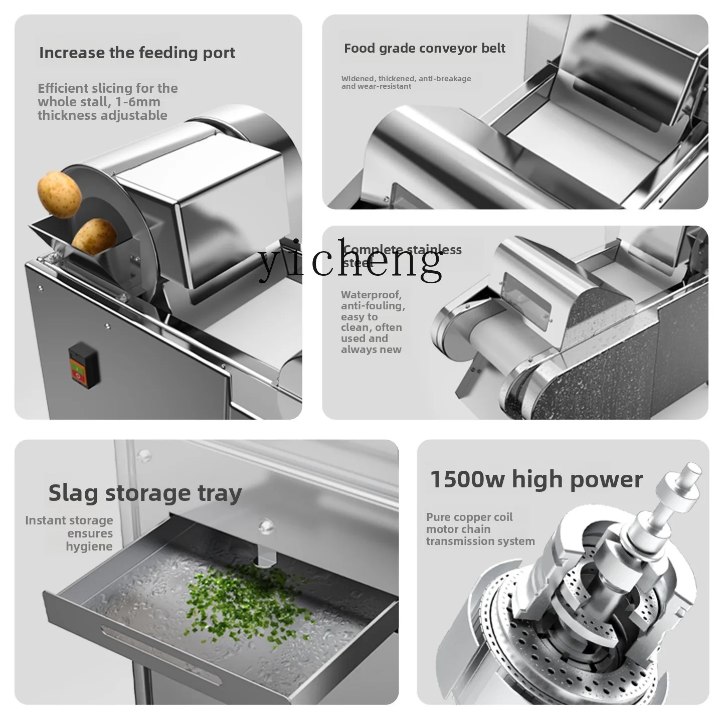 ZK vegetable cutter commercial multi-function automatic potato shredding and dicing machine stainless steel canteen  machine