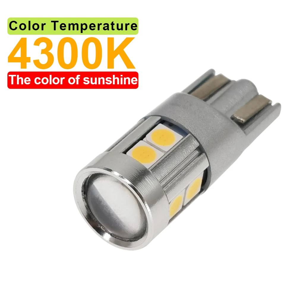 4300K color temperture T10 W5W 194 12V car led bulb canbus error free license plate trunk light high-mount stop reading light