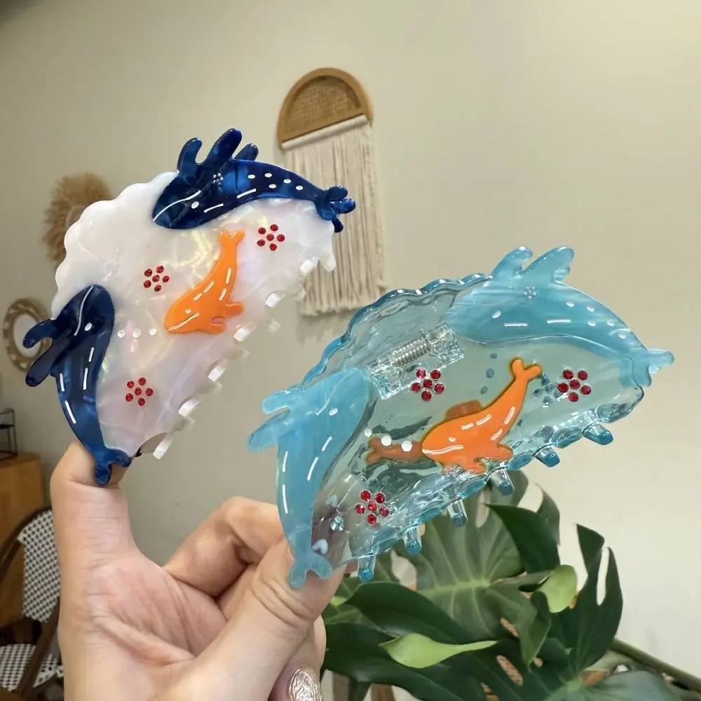 

Hair Clip Ocean Fish Hair Grab Shark Clip Hairpin Blue Whale Hair Claw Headwear Geometry Acetic Acid Shark Clip Streetwear