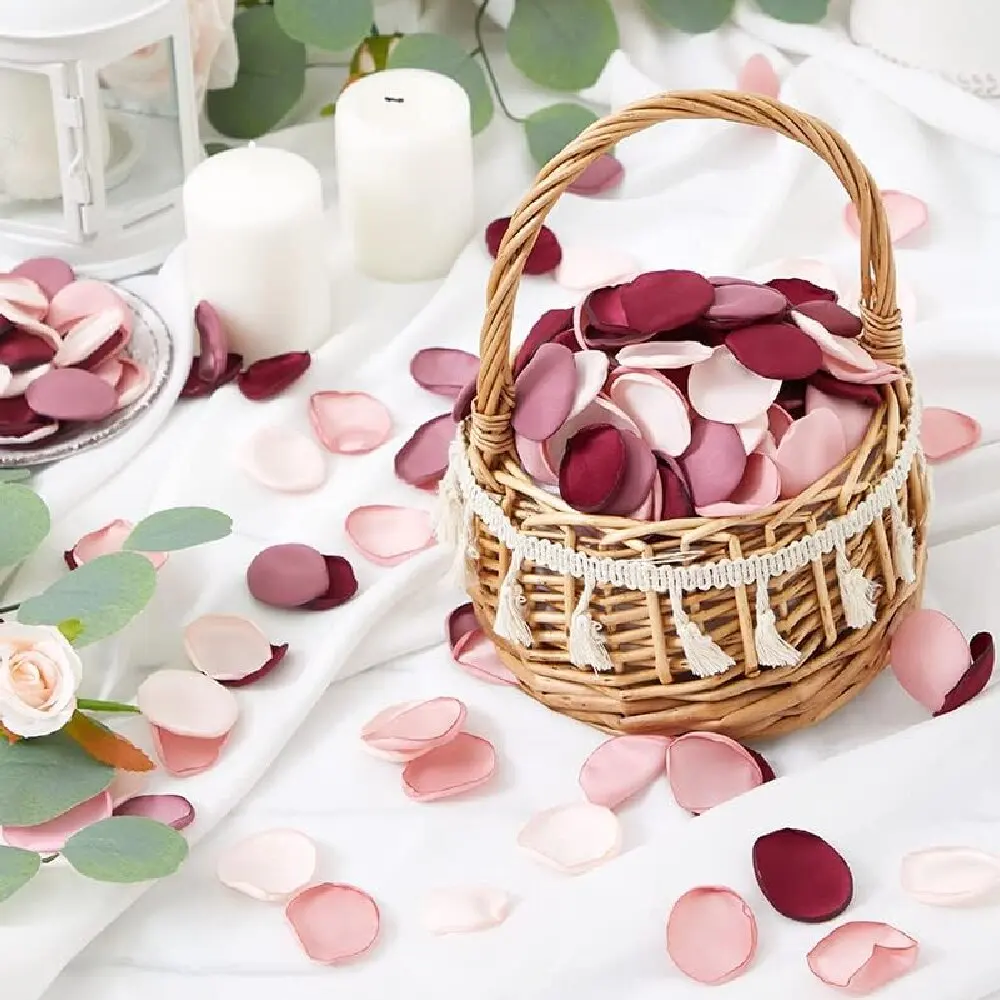 200 Uds. De rosas de pétalos de Coral para decoración de boda, flores de seda hechas a mano para el Día de San Valentín, cañon Artificial, petalos boda pét