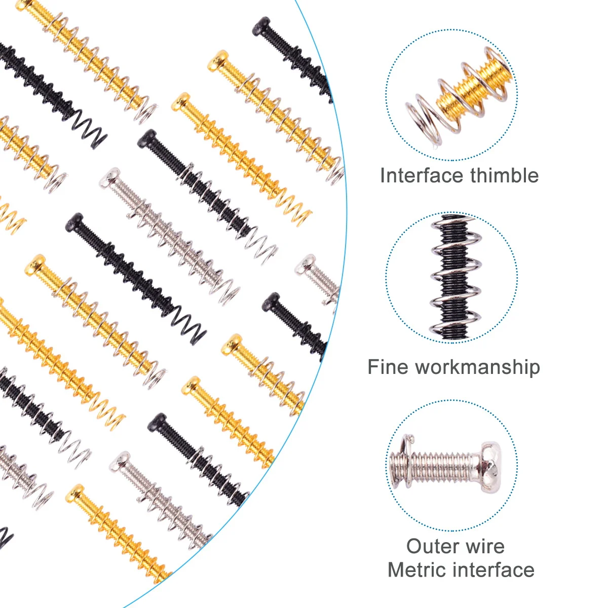 

25 Pcs Double Coil Pickup Adjustment Screw Guitars Output for Electric Dual Spring