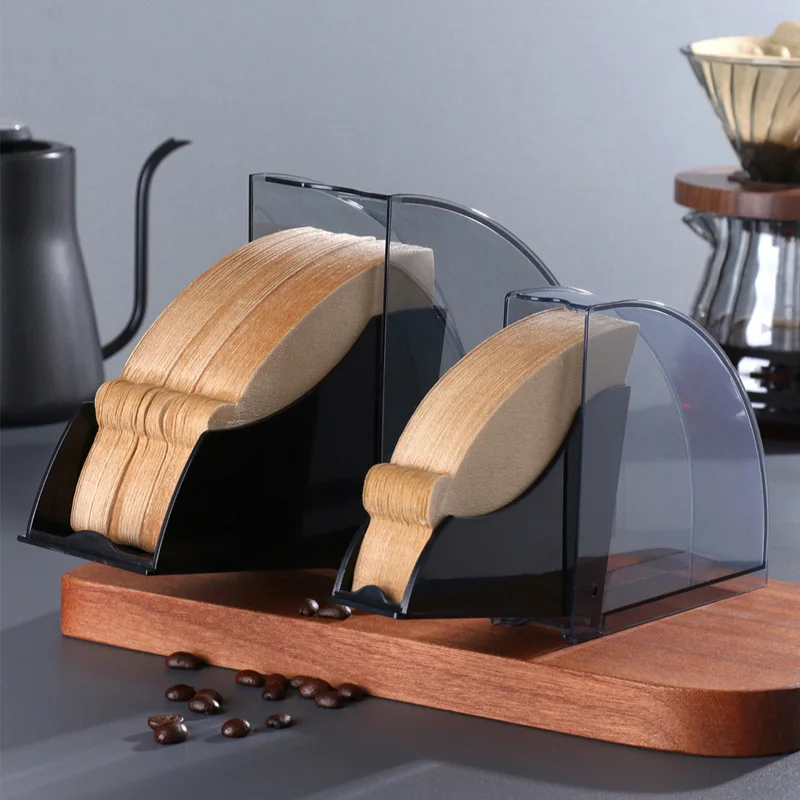 Hot Plastic Dust-proof Filter Paper Box Filter Paper Holder Dust-proof Coffee V Filter Paper Fan-shaped Storage Box