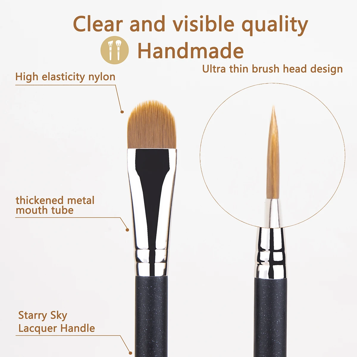 Flat Round Ultra-thin Concealer Makeup Brush Upgraded Professional Precise Liquid Foundation Cream Concealer Make-up Tool