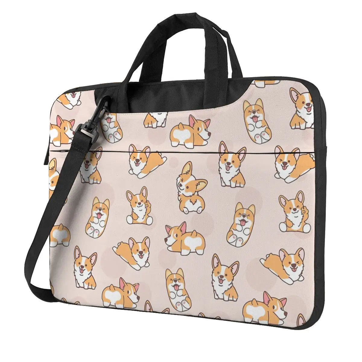 

Corgi Puppy Fun Laptop Bag Case Protective Vintage Computer Bag Bicycle Crossbody Laptop Pouch