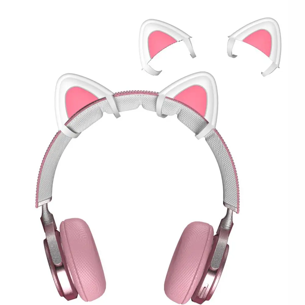 Silicone Decorations Headphone Cat Ear Cute Pendant Headset Accessories Cat Ears Headband Headphones Fluffy Earcap For Kids