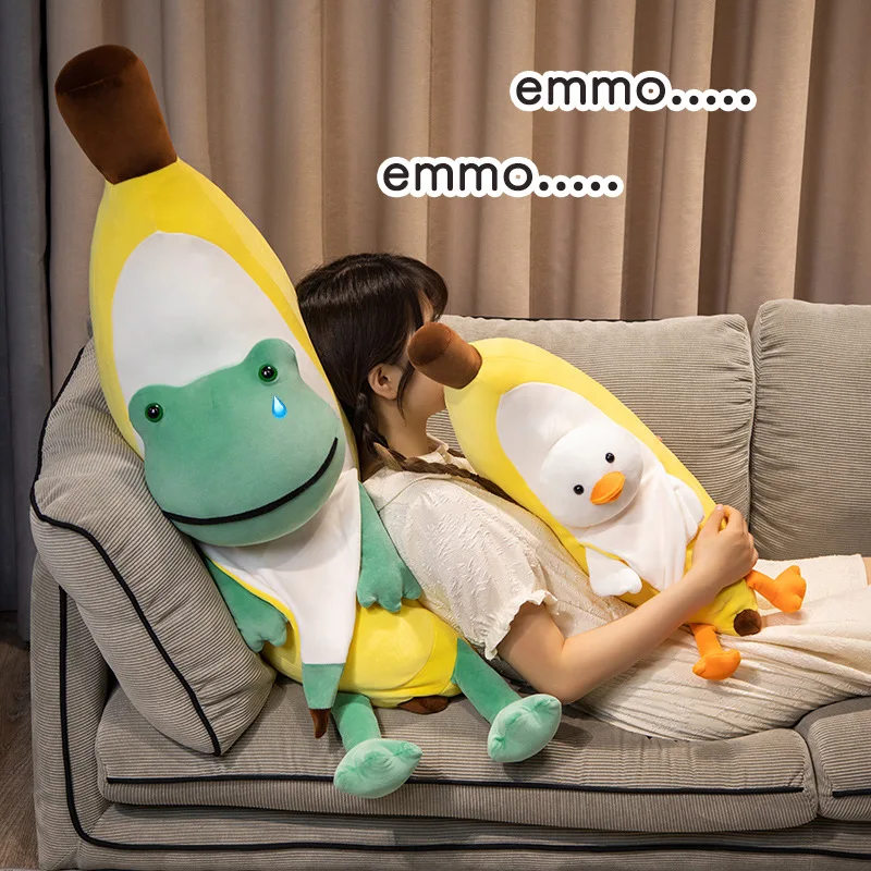 

Creative Banana Frog Duck Plush Toy Cute Stuffed Animal Fruit Plushies Pillow Kawaii Soft Kids Toys for Girls Girlfriend Gifts