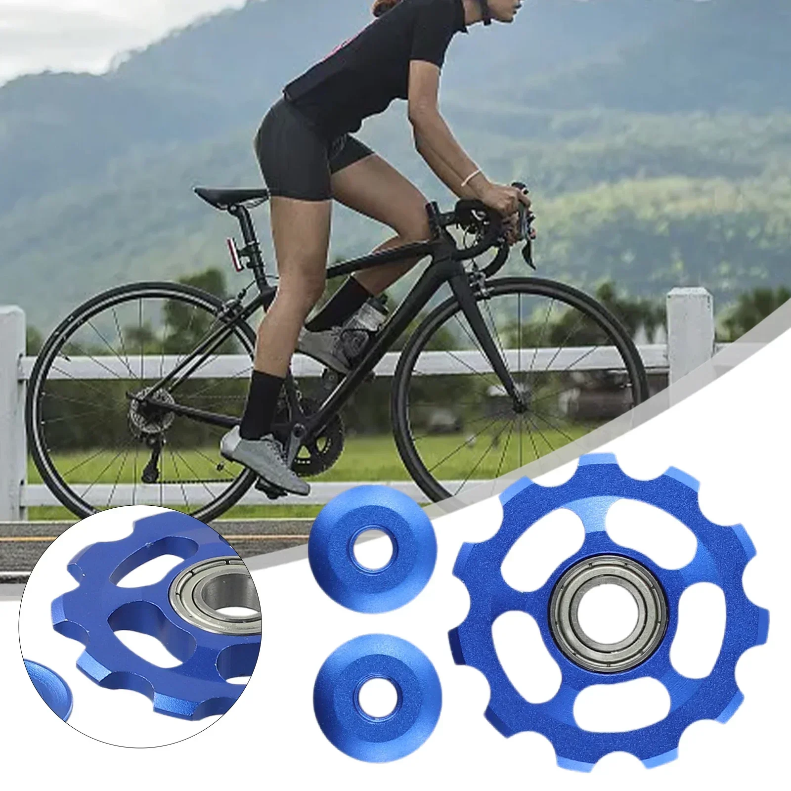 Bicycle Rear Derailleur Pulley Wheel 11T Bike CNC Parts Anodised Sealed Mountain Bike Toothed Sprocket Riding Equipments