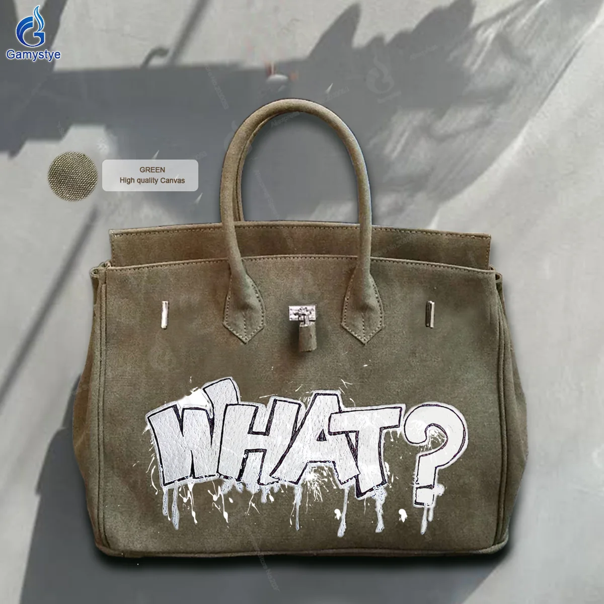 

Printed Customize Art Black, white, English Whats and question marks Bags Designer Totes Women purses 16A Canvas handbags