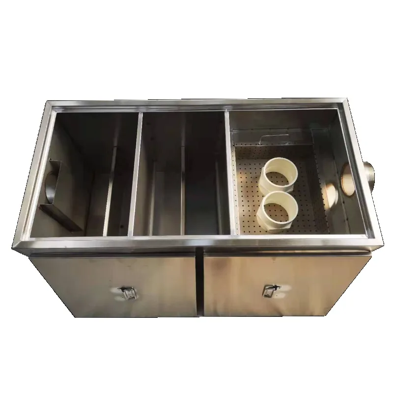 Stainless steel buried grease trap catering kitchen trench oil and water separator