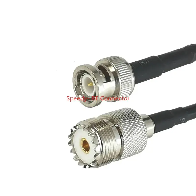 SO239 PL259 UHF To BNC Male Female Crimp for RG58 Cable Extension Connector BNC To UHF Crimp for RG58 Fast Delivery Brass RF