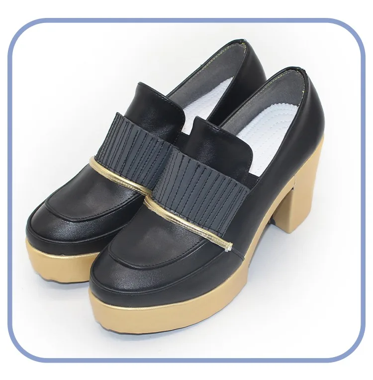 Vtuber Kanae 코스프레 신발 애니메이션 액세서리 코스프레 소품 PU 가죽 신발 할로윈 카니발 부츠 맞춤 제작