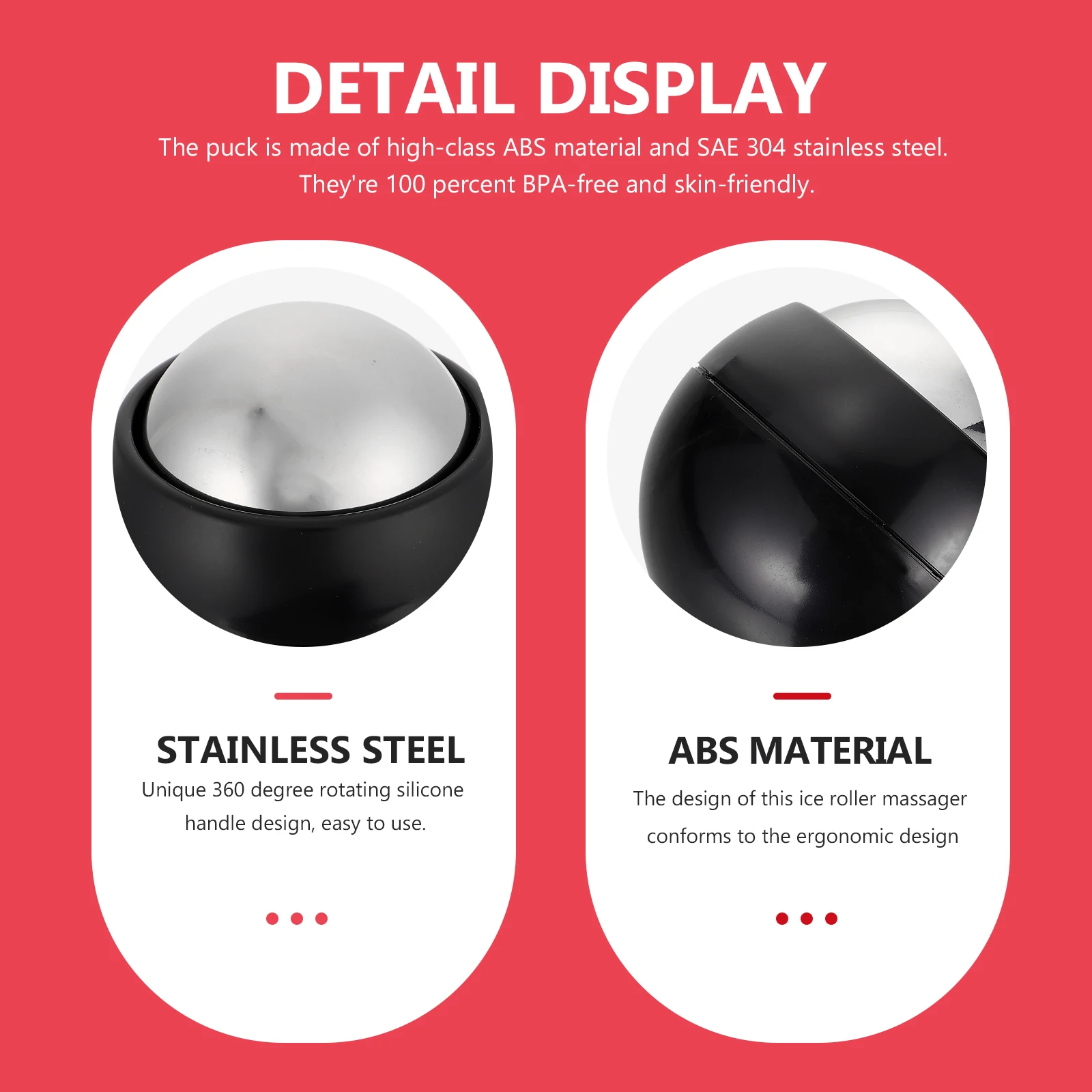 

Холодный и горячий массажный мяч Премиум ABS из нержавеющей стали Эргономичный дизайн для облегчения мышц Портативный массажный мяч для фитнеса, йоги