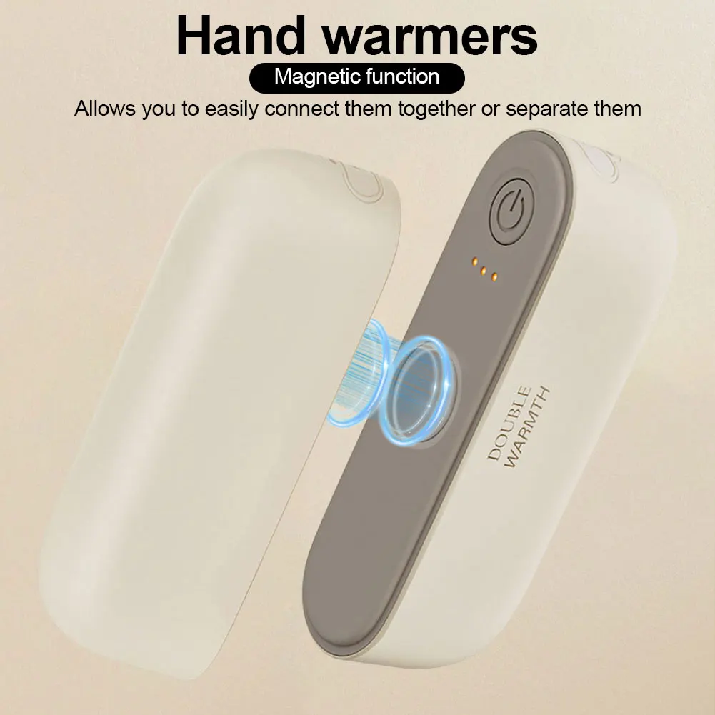 2 in 1 Magnetic Electric Hand Warmer 3 Levels Pocket Hand Warmer Electric Pocket Heater Hunting Camping Hiking Men Womens Gifts