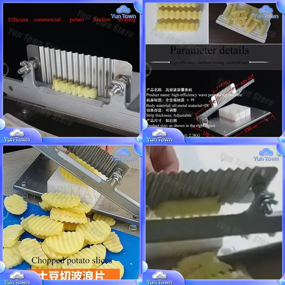 New Stainless Steel Potato Chip Machine for Potato Cutting Knife Vegetable Fruit Wrinkle Wavy Edged Knife
