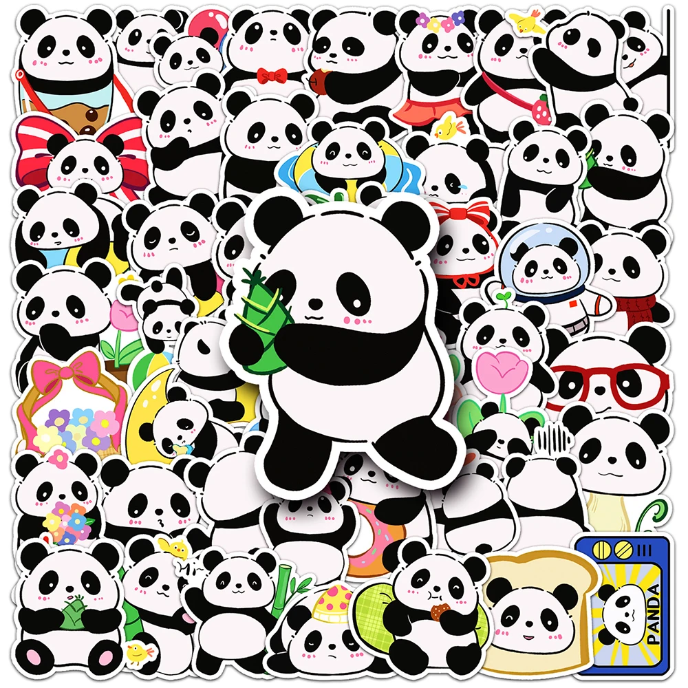 10/30/50pcs Cute Animal Panda Stickers Graffiti Decals Kids Toy Laptop Phone Case Suitcase Water Bottle Diary Decoration Sticker