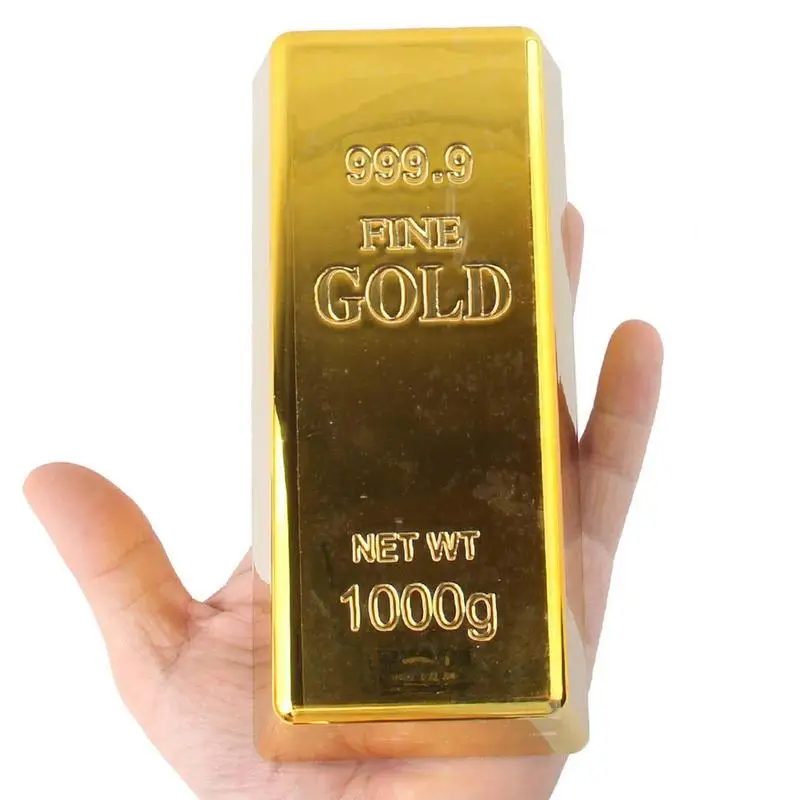 

Gold Brick Toy Fake Golden Bar Decorations For Kids Bullion Gold Bar Decorations Realistic Gold Bar Brick Prop For Movie Prop