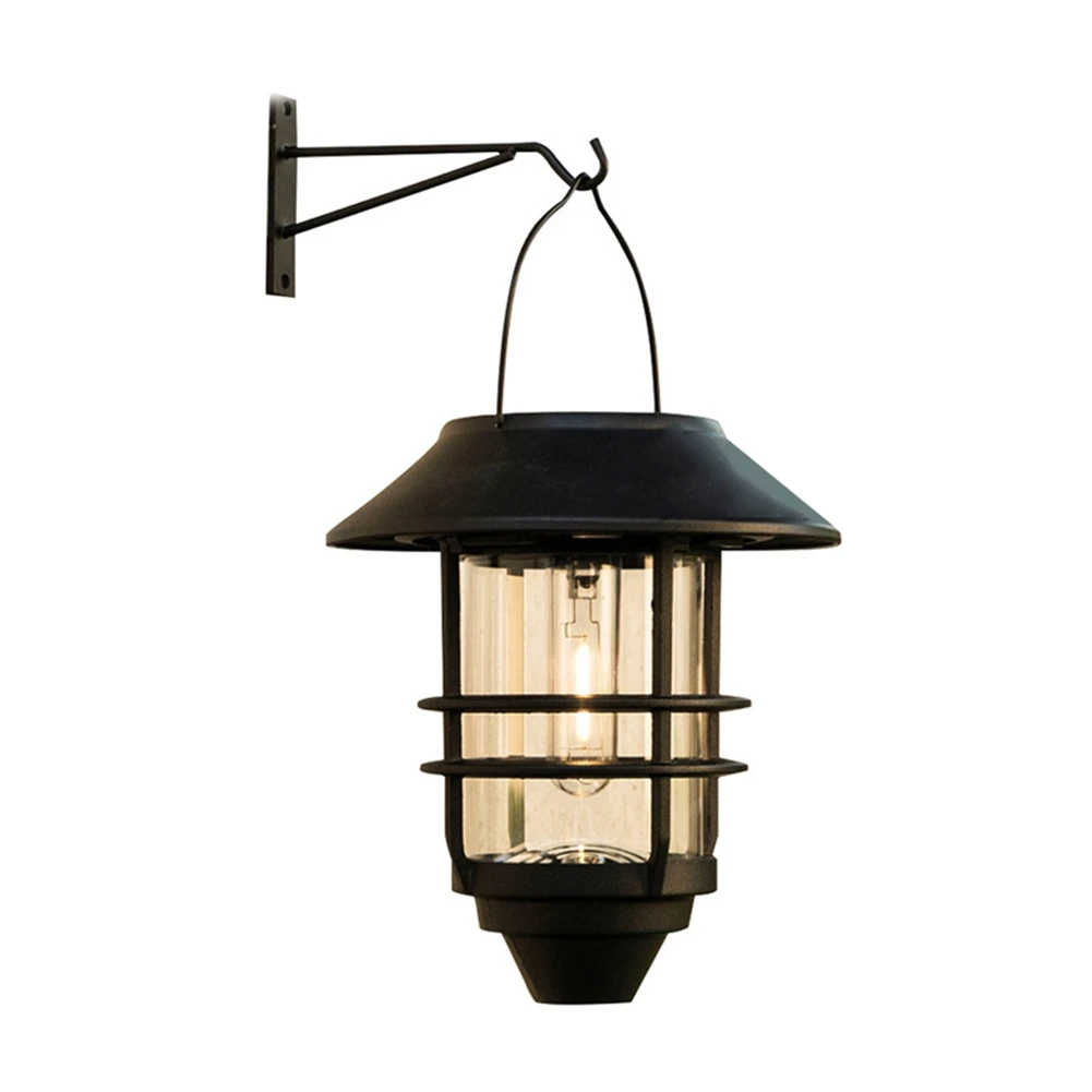 PHFU-Solar Flickering For Outdoor Hanging Lantern Waterproof Solar Garden Lantern For Fence, Front Porch Exterior Light